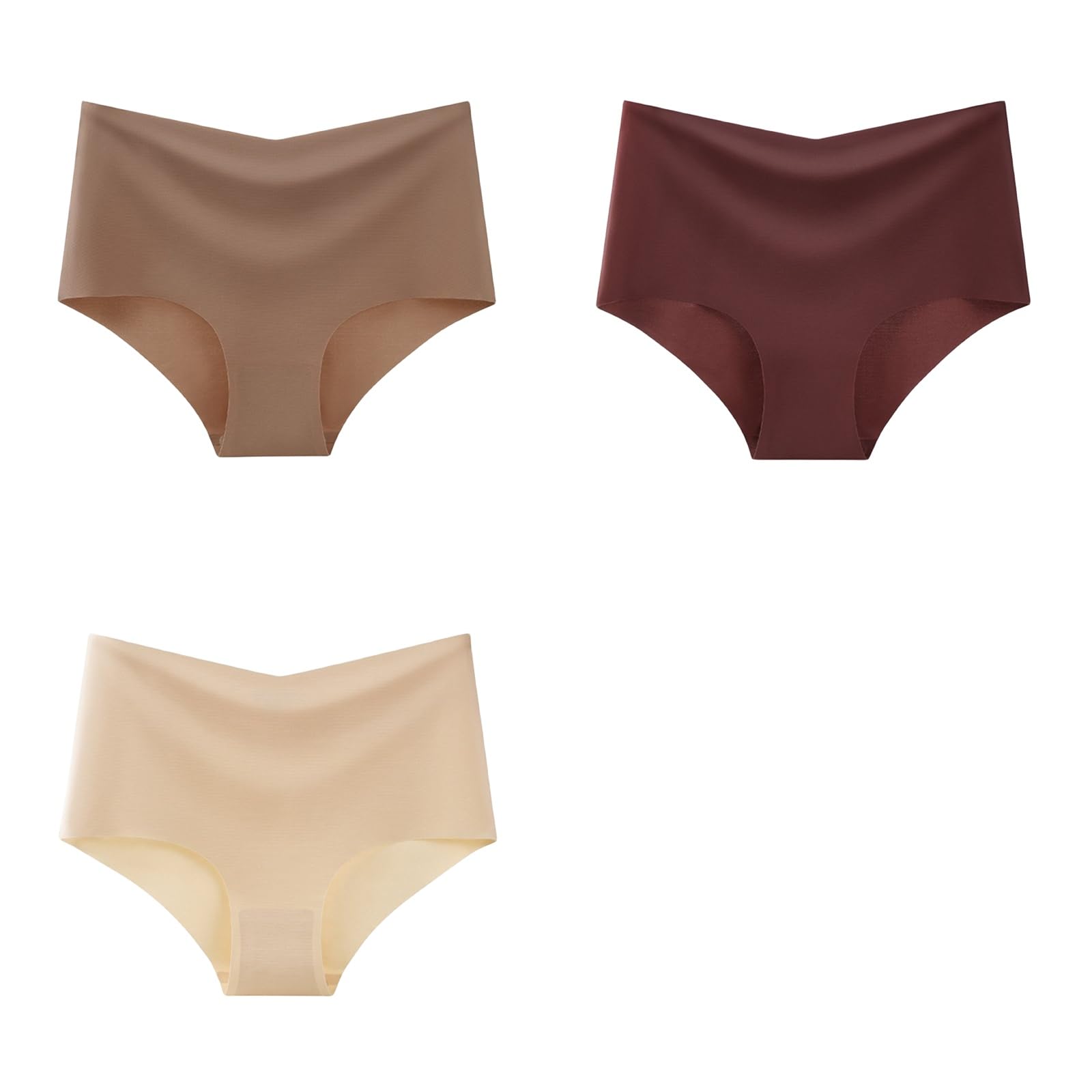 Mutande Donna Biancheria Intima Grande A Vita Alta con Copertura Mezza Anca E Slip da Donna in Seta di Ghiaccio Ad Alta Fessura 3 Confezioni-K-2Xl 63-72,5 kg