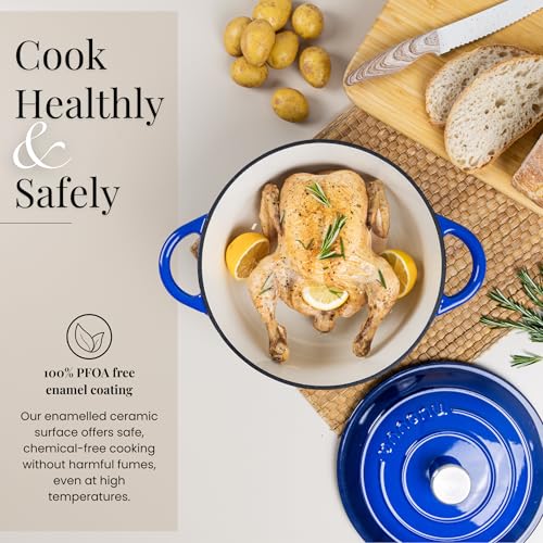 Nuovva Enamelled Cast Iron Dutch Oven Blue thumbnail 5