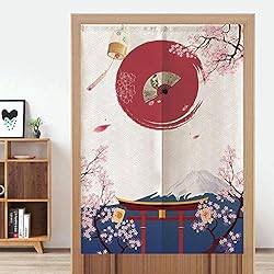 Cortinas Japonesas Online Cafopgrill Estilo japonés Niños Media Cortina, Material de poliéster Curtian para Dormitorio Cocina Tienda Restaurante Puerta 85 * 120 cm
