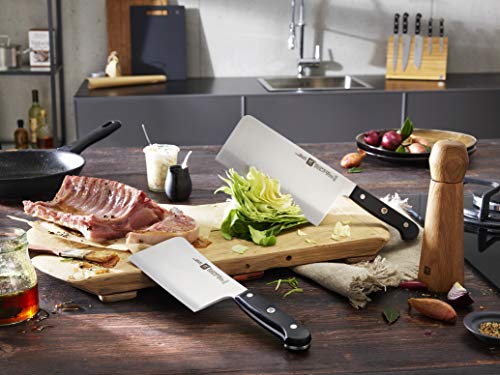 ZWILLING Gourmet Chinesisches Kochmesser, 18 cm, Rostfreier Spezialstahl, Ergonomischer Kunststoff-Griff, Schwarz - Made in Germany