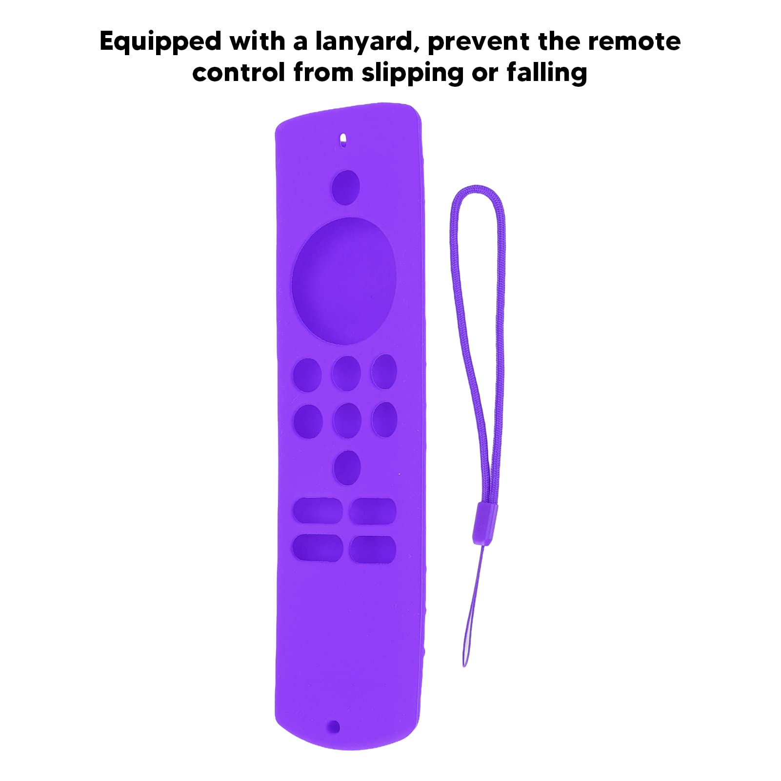 Funda Protectora para Mando a Distancia, Funda para Mando a Distancia con Correa de Mano, Fundas Antideslizantes de Silicona a Prueba de Golpes para Mando a Distancia Fire TV Stick Lite(Púrpura)