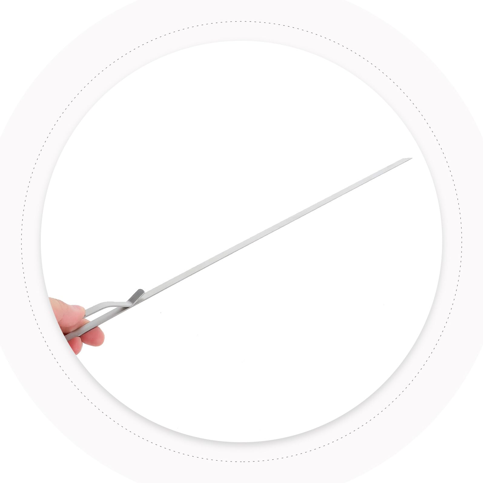 Spiedini per Barbecue in Acciaio Inox Ondulati, Argento | Base e Borsa Incluse, per Party All’aperto e Picnic, Impugnatura Antiscivolo e Trasporto Facile