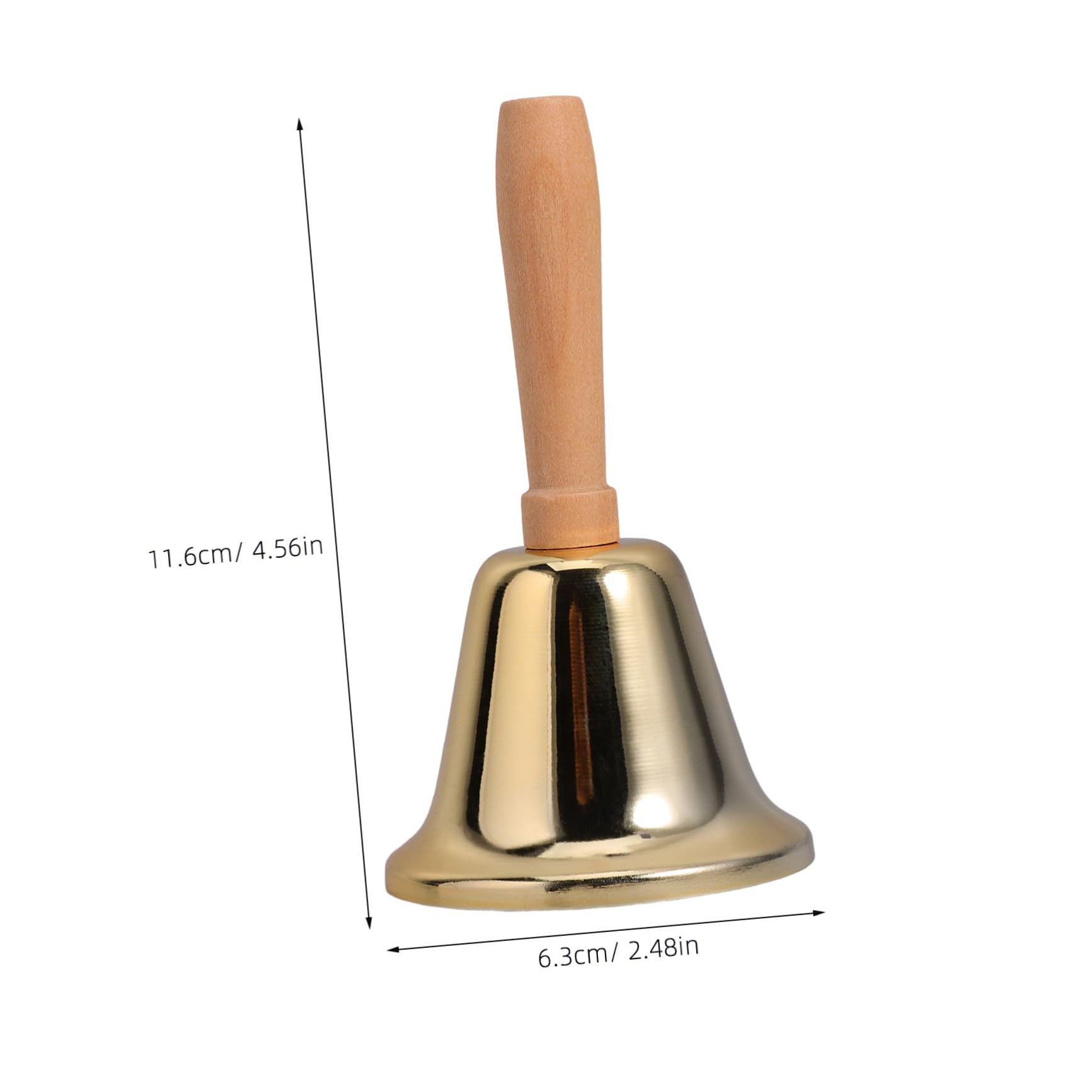 TEHAUX Loud Ringing Hand Bell Metal Ball Bell with Wooden Handle for Teachers