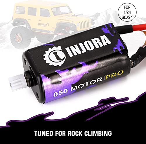 Injora Rc Brushed Motor 050 50T Pro High Torque Motor With Motor Mount For Scx24 Gladiator Bronco C10 Jlu Deadbolt Axial 1/24 Crawler Upgrade Parts #TOP5