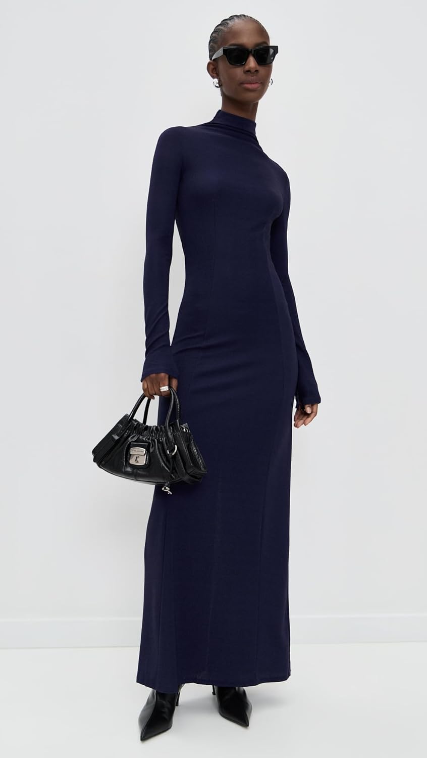 rag & bone Women's Elsa Metallic Turtleneck Maxi Dress - Image 5