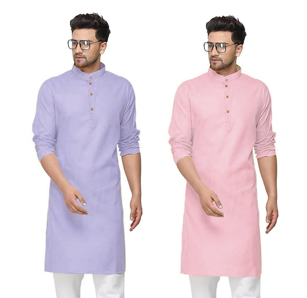 fort worth Cotton Traditional Men's Kurta Shirt- Pack of 2, Ethnic Indian Wear-picture-51