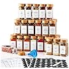 DWTS DANWEITESI 36 Pcs Spice Jars with Label-4oz Glass Spice Jars with Bamboo Lids,Spice Bottles Empty Glass With Labels, Kitchen Empty Spice Jars with Shaker Lids
