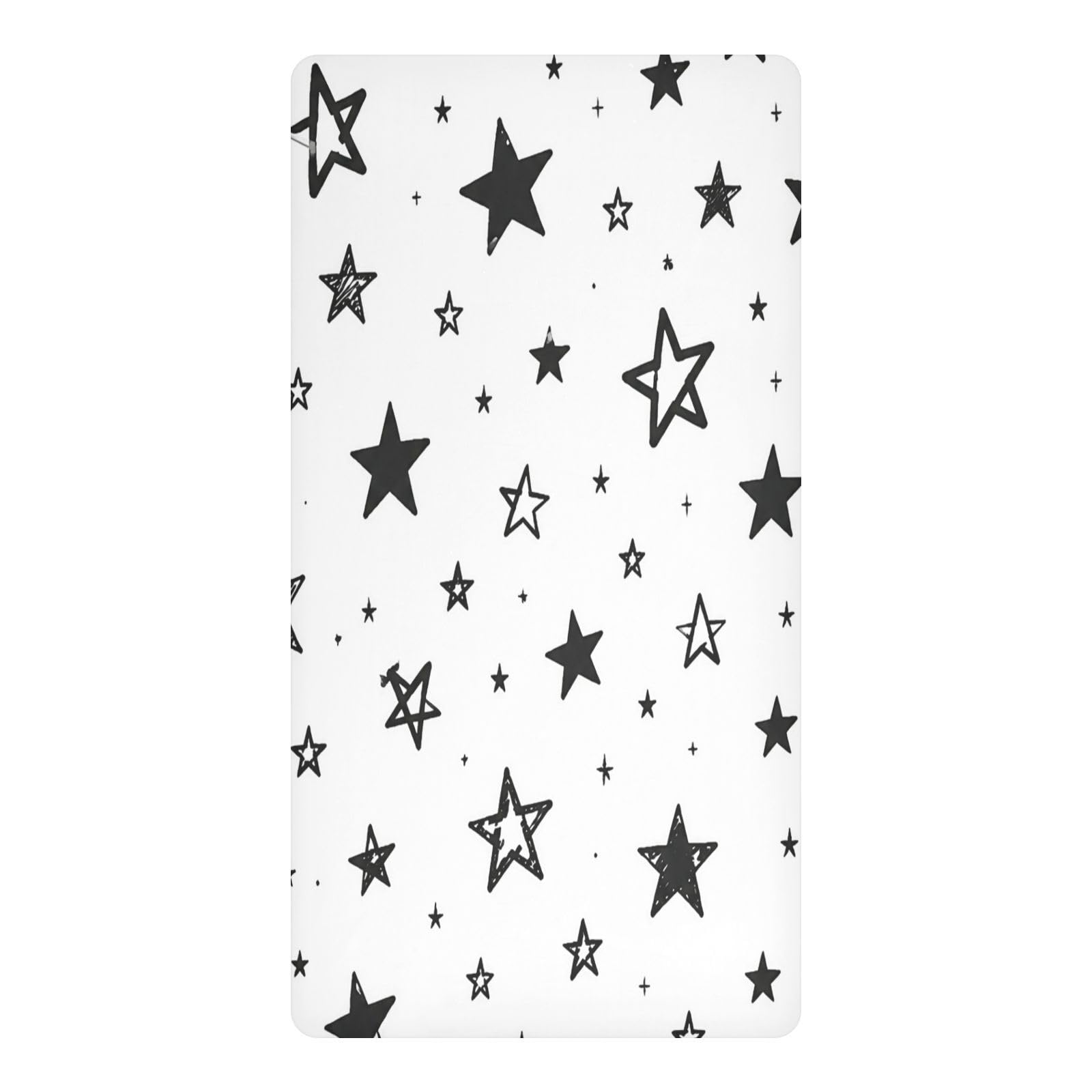 BOESI Sketch Star Waterproof Crib Sheet,Fitted Mattress Protector