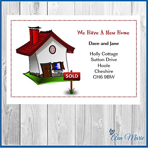10 Personalised WE Have Moved/New House/Change Address Cards with ENVELOPES (NA2-10)