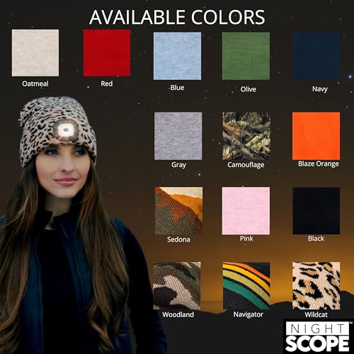Image of Classic Rechargeable LED Warm Knit Beanie Head Light Hat Headlamp for Outdoor Activities