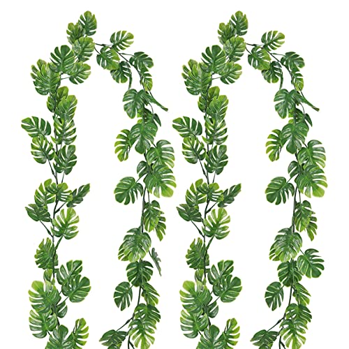 RECUTMS 2Pcs Artificial Monstera Leaf Vines 5.9FT...