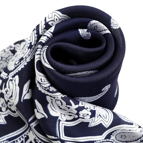 STARWHISPER 27" Square Head Scarf for Women Silk Feeling Satin Scarf Women Fashion Silk Scarf for Wrapping Hair3
