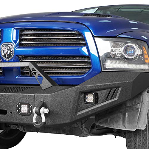 u-Box Ram 1500 Front Bumper Discoverer Full Width Bumper w/Winch Plate & 4 ×18W LED Spotlights for 2013-2018 Dodge Ram 1500 (Excluding Rebel) - Thumbnail 4
