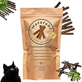 SNOOZYCAT® Matatabi Sticks - 10 Stück: Natürliche Kausticks für Katzen aus naturbelassenem Matatabi Holz, handgeerntet aus Japan, natürliche Zahnpflege, Zahnbürste.