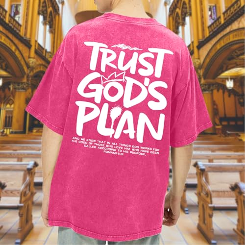 Image of BINTEHGS God Christian T Shirts for Men Jesus Faith Shirt Acid Wash Oversized Tees Bible Verse Graphic Vintage Tshirt