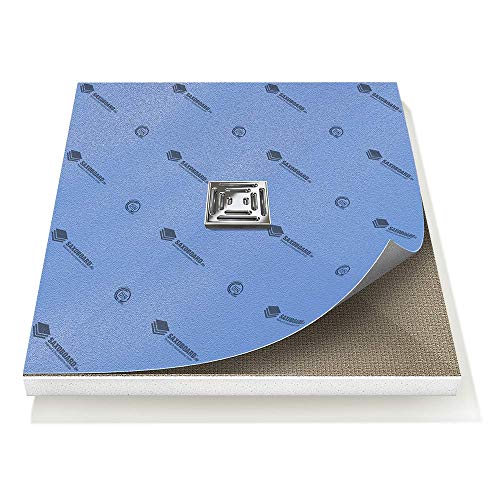 Saxoboard® Duschelement 80x100 cm, befliesbar + 100% wasserdicht + komplett einbaufertig, Duschboard inkl. Ablauf senkrecht Cover