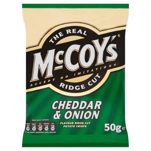 The Real McCoy's Ridge Cut Cheddar & Onion 50g (Pack of 30)