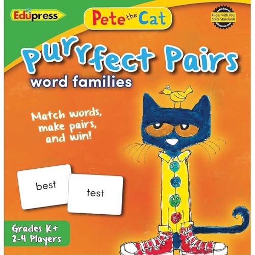 Edupress Pete The Cat Purrfect Pairs Game: Word Families (EP-3532), EP63532