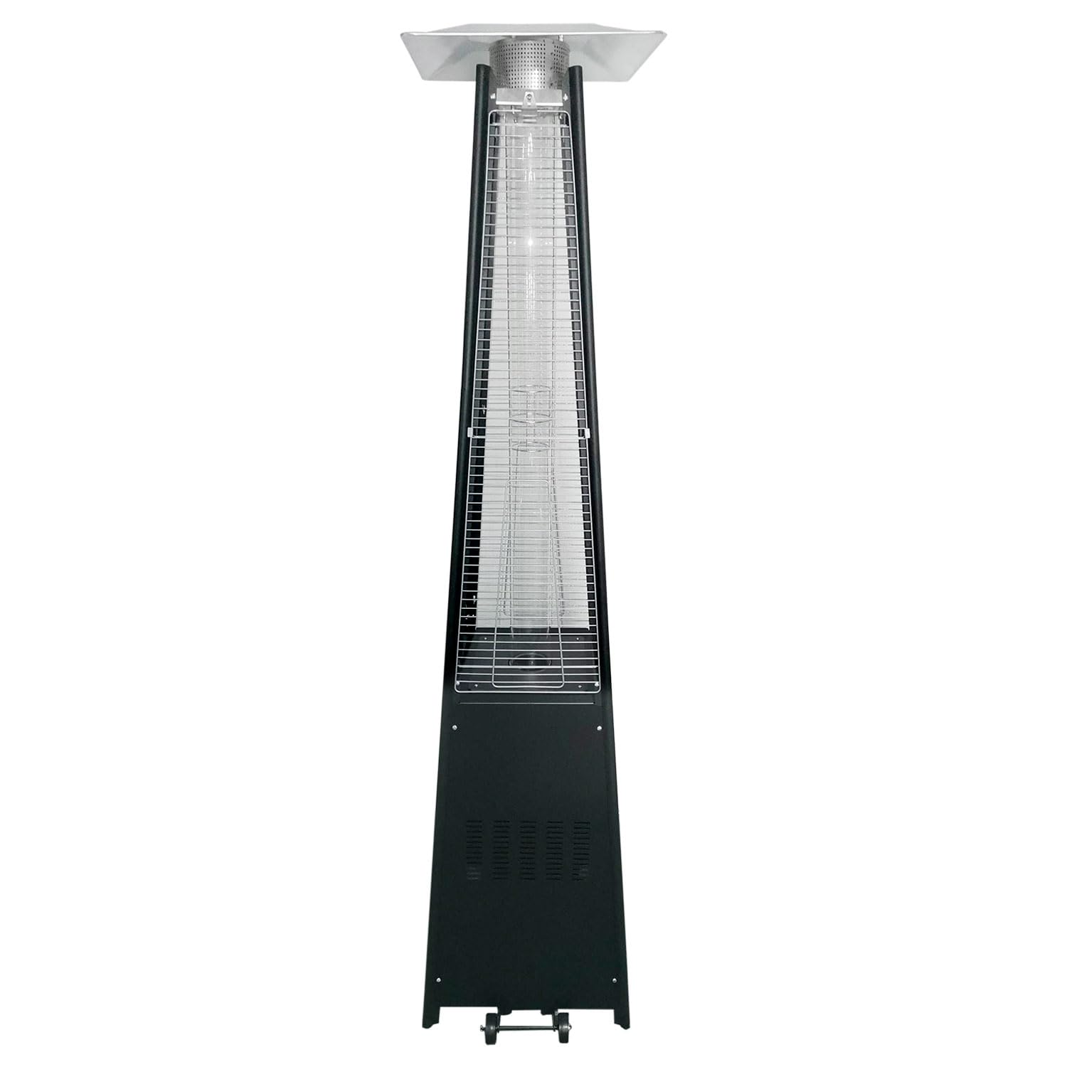 Parasol chauffant au gaz STOCKHOLM 13kW en acier noir + housse de protection