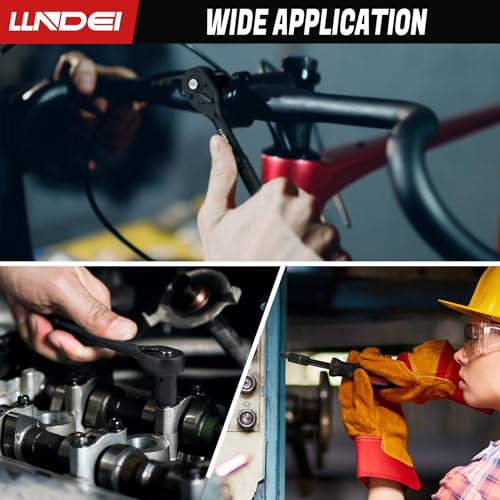 LLNDEI 48 Piece 1/4 Inch Mini Socket Ratchet Wrench Set, Metric Shallow Socket (4-14mm) 6-Point,with 72 Teeth Mini Ratcheting Wrench, Screwdriver Bit Set, Universal Joints and 3 Inch Extensions 9 LLNDEI 48 Piece 1/4 Inch Mini Socket Ratchet Wrench Set, Metric Shallow Socket (4-14mm) 6-Point,with 72 Teeth Mini Ratcheting Wrench, Screwdriver Bit Set, Universal Joints and 3 Inch Extensions - Image 9