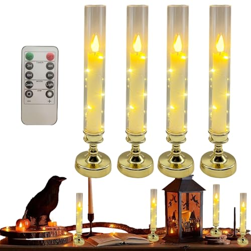 Bougies vacillantes à LED télécommandées et sécurisées à piles pour ambiance de fête