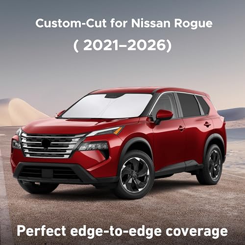 Image of EcoNour Windshield Sunshade Compatible for Nissan Rogue 2021-2024 2025 2026, (Not for Rogue Sport) Sun Visor for Front Windshield & Window Sun Shade Cover, UV Heat Protector, Car Accessories