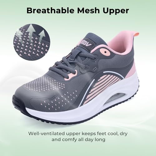 Image of Womens Walking Shoes Arch Support Plantar Fasciitis Shoes Orthotic Tennis Sneakers for Foot Pain Relief