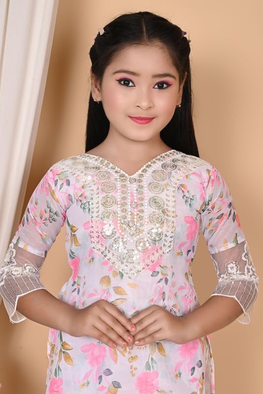 Image of Elegent Girl Dresses|| Ebroidery Dress For Girls || Cotton Blend,INDIANSUIT 2-12 YEARS