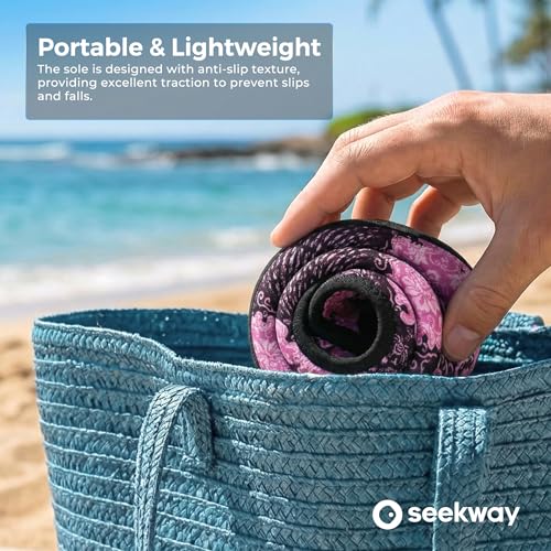 Image of SEEKWAY Water Shoes Women Men Adult Quick-Dry Aqua Socks Barefoot Non Slip for Beach Swim River Pool Lake surf Black SK002(U)