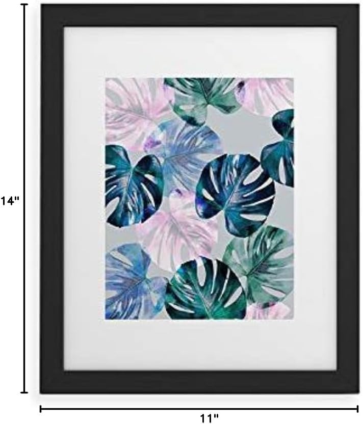 Deny Designs Mareike Boehmer Framed Art Print, Black Classic (11" x 14"), Monstera 4