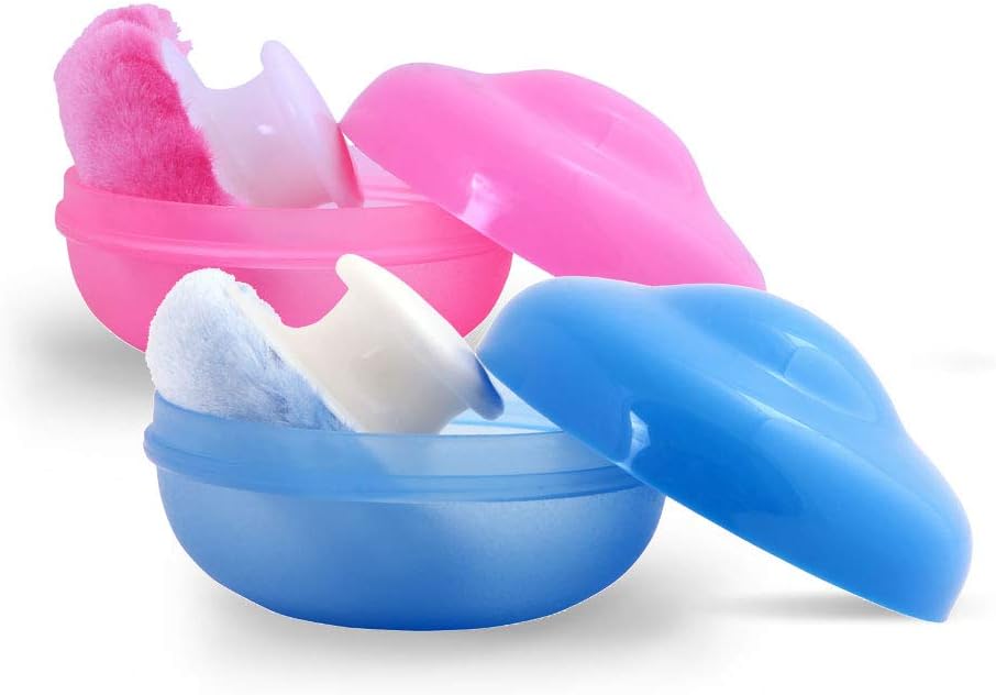 Morisons* babydreams THE CHOICE OF SMART MUMSBaby Dreams Classic Powder Puff - Blue & Purple (Pack 2)