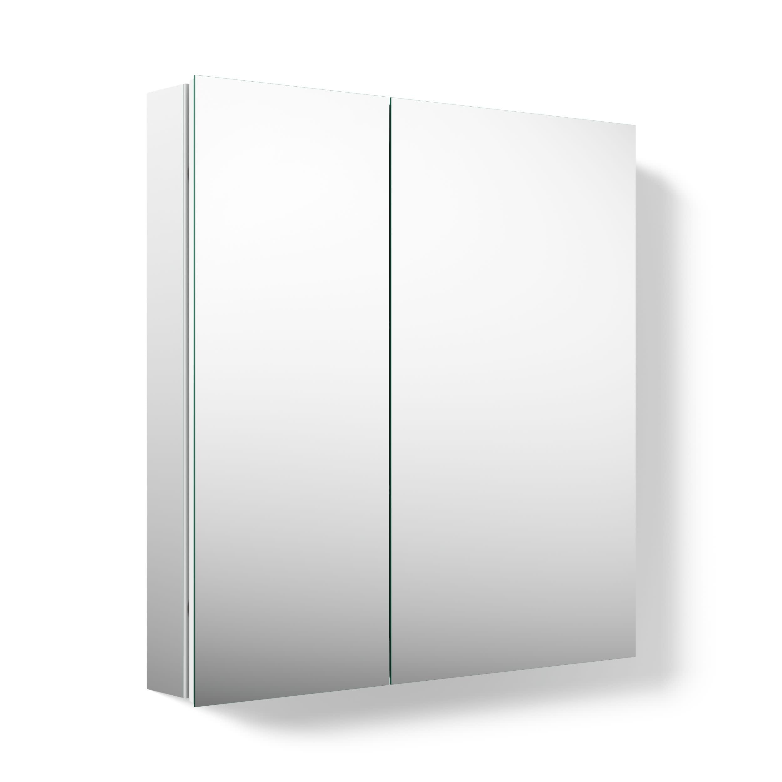 KOHLER Embark Slim Armoire à Pharmacie rectangulaire à 2 Portes en Aluminium 63,5 x 66 cm