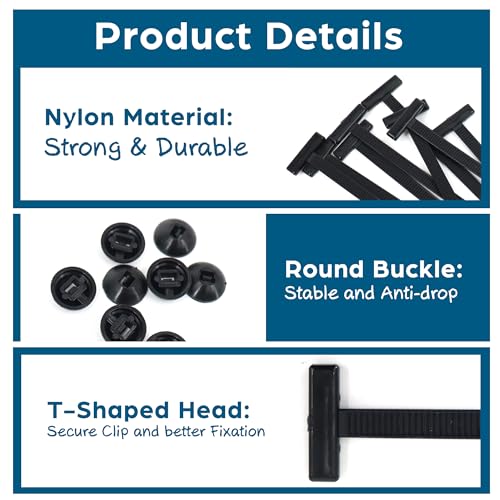 Nylon Universal Cable Tie Buckle for Car 100pcs Heavy - image 4