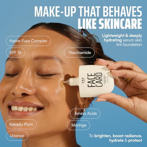 Image of FAE Beauty Face Card 4-in-1 Super Serum Skin Tint Trial Kit | Hydrates, Primes, Provides Coverage & Protects with SPF | Very Deep | Shades - 92N, 93N, 94N, 95O, 96N, 97N