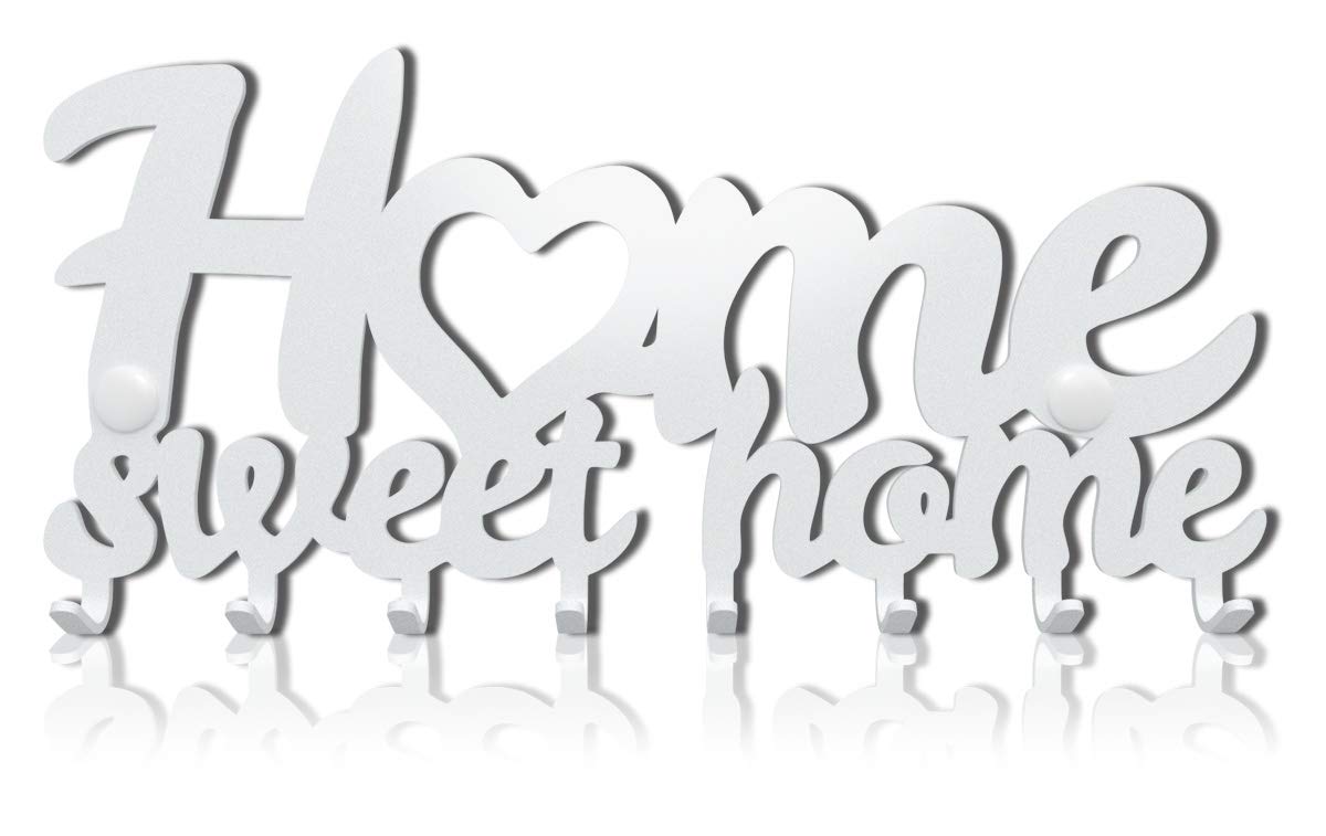 Key Holder for Wall Mount Sweet Home (8-Hook Rack) Decorative, Metal Hanger for Front Door, Kitchen, or Garage | Store House, Work, Car, Vehicle Keys | Vintage Decor