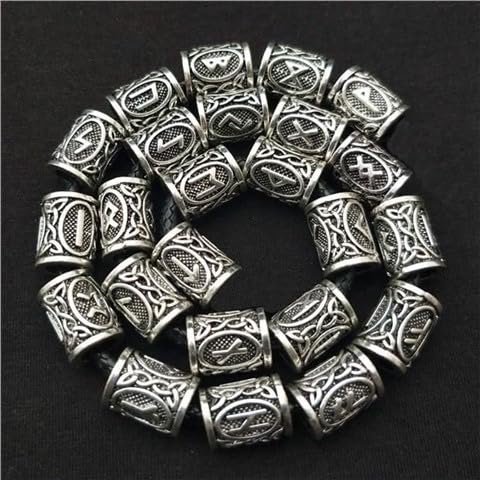 Queta Nordic Viking Rune Beads, Beard/Hair Braiding/Decorative Beads, Hair Headpiece Accessories