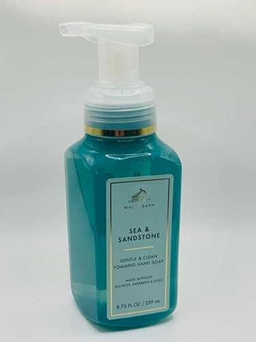 White Barn Sea Sandstone - Jabón de manos espumoso suave de 8.75 onzas, botella de bomba de tamaño completo