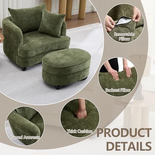Sillón Plegable Chenille Verde Menta miniatura 7