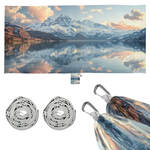 Kigai Landscape Camping Hammock Durable & Portable Travel Hammock Holds 330lbs with Tree Strapsm, Pocket, Camping Accessories