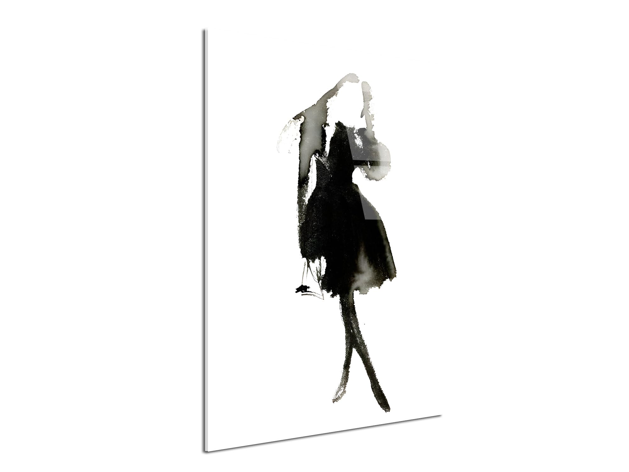 DECLINA Wandbild, schwarze Eleganz, Wanddekoration, abstrakte Kunst, Premium Foto auf glänzendem Acrylglas, französische Werkstatt