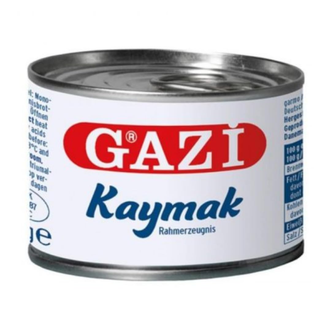 Gazi Crème Kaymak Crème Produit 100 % LAIT DE VACHE Teneur en matières grasses de 23 % 170 g avec épicerie Pufai