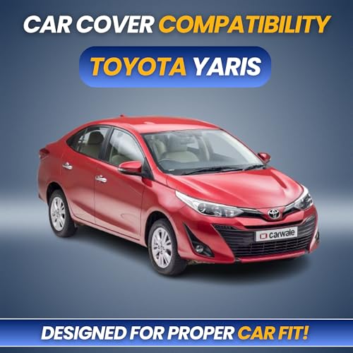 Image of Car Cover for Toyota Yaris | 100% Waterproof Heavy-Duty 3-Layer Car Body Cover | All-Weather Rain, UV, Sun & Dust Protection | Custom Fit | Mirror & Antenna Pockets | Navy Blue
