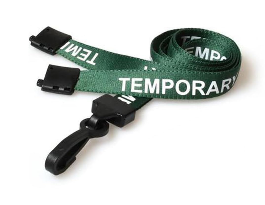 Pcl Media Ltd Temporary Neck Lanyard Green With Safety Breakaway Clip