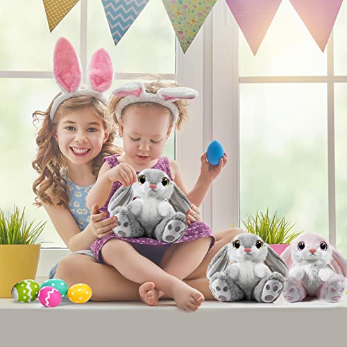 Nleio Plush Bunny Stuffed Animal, 8.5" Stuffed Animals With Floppy Ears, Cuddly Soft Plush Toys Huggable & Washable, Birthday Gift For Babies Toddlers Kids Boys Girls (Pink) #TOP6