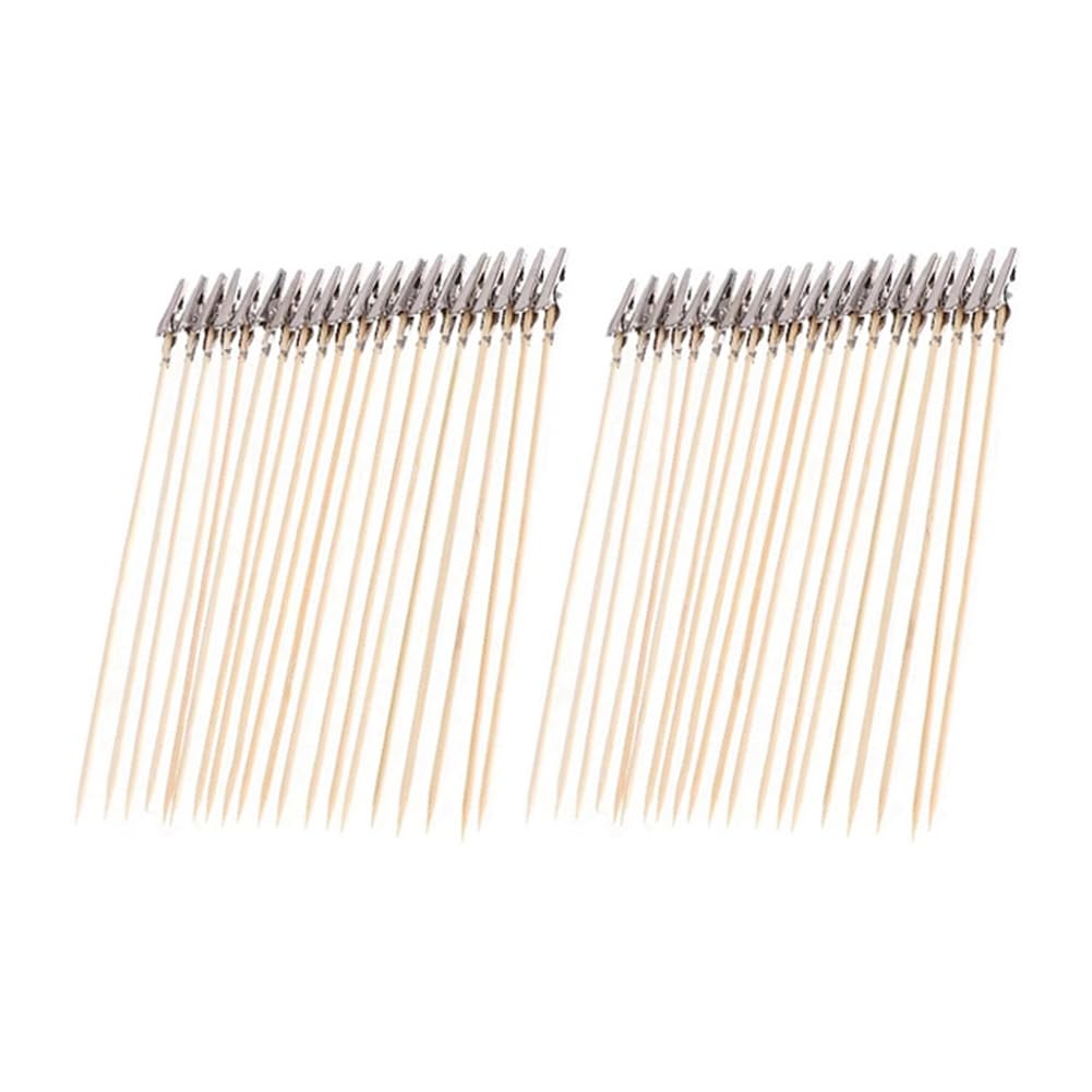 Vjsujehgy 40pcs Wooden and Metal Painting Easels Alligator Clip Stick Modeling Tools for Airbrush Model Parts