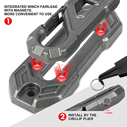 Winche eléctrico X-BULL 13500 lb capacidad 12V DC miniatura 3
