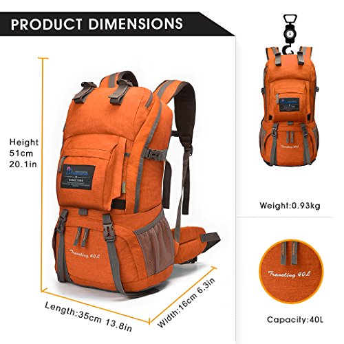 40 litre backpack dimensions