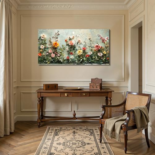 imjiayu Large Floral Wall Art Vintage Garden Wildflower Nature Decor Green by imjiayu - Used condition - Image 7
