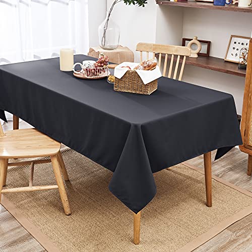 Deconovo テーブルクロス オクスフォード生地 撥水 北欧 おしゃれ 無地 ダークグレー 140cmx180cm