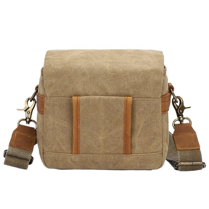 Borsa Reflex Borsa for fotocamera reflex in tela Micro Single Messenger Bags Zaini for fotografia a spalla impermeabili e resistenti all'usura(Khaki)